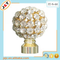 Anti bronce ajustable bola de diamante cortina rod finials, anillos de cortina de metal con clips